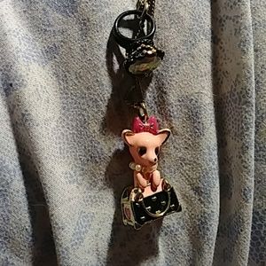 Betsey Johnson Chihuahua and ring double strand ne
